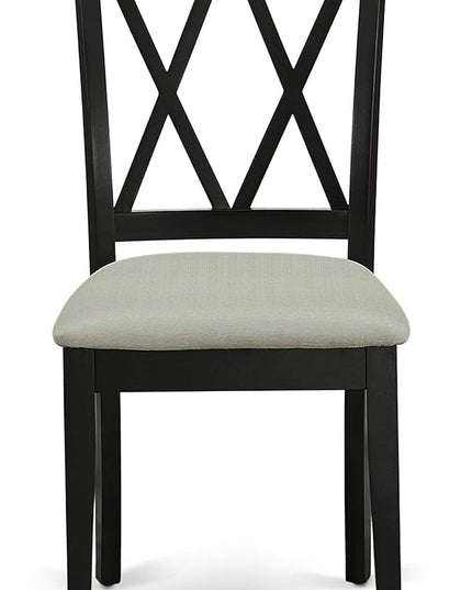 East West Furniture NOCL5-BLK-C 5 Piece Dining Table Set for 4 Includes a Rectangle Kitchen Table with Butterfly Leaf and 4 Linen Fabric Kitchen Dining Chairs, 32x54 Inch, Black - LeafyLoom
