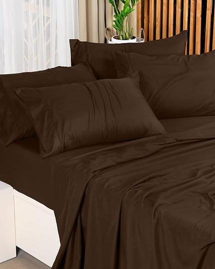 Utopia Bedding King Bed Sheets Set - 4 Piece Bedding - Brushed Microfiber - Shrinkage and Fade Resistant - Easy Care (King, Brown) - LeafyLoom