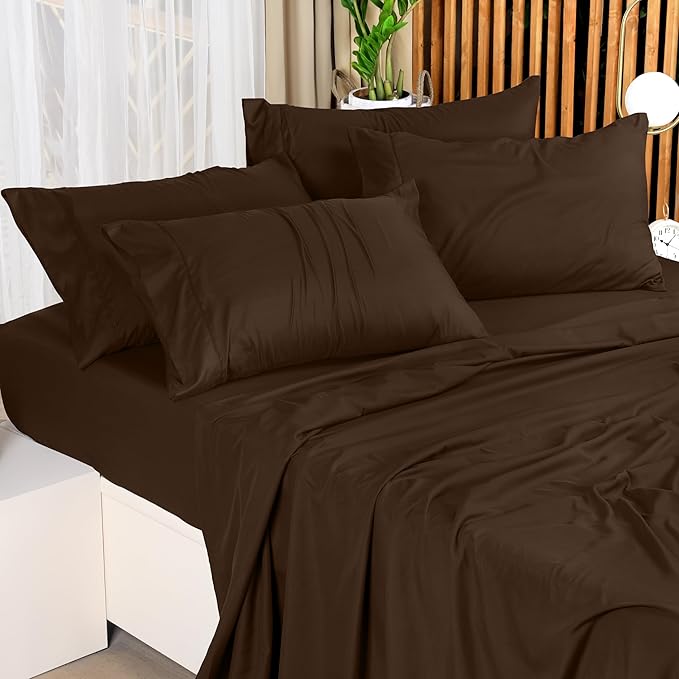 Utopia Bedding Full Bed Sheets Set - 4 Piece Bedding - Brushed Microfiber - Shrinkage and Fade Resistant - Easy Care (Full, Brown) - LeafyLoom