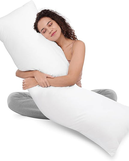 Utopia Bedding Full Body Pillow for Adults (White, 20 x 54 Inch, Pack of 06), Long Pillow for Sleeping, Large Pillow Insert for Side Sleepers - LeafyLoom