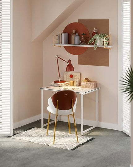 Coleshome 32 Inch Small Computer Desk, Modern Simple Style Desk for Home Office, Study Student Writing Desk, White - LeafyLoom