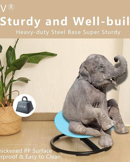 MIV Kids Sensory Swivel Chair, Autism Kids Swivel Chair, Sensory Spin Chair, Metal Base, Non-Slip Design, Blue, Assembly Required - LeafyLoom