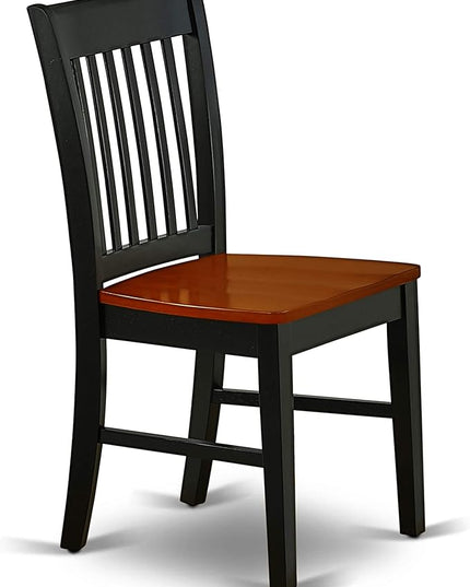 East West Furniture HLNO5-BCH-W 5 Piece Kitchen Table & Chairs Set Includes a Round Dining Table with Pedestal and 4 Dining Room Chairs, 42x42 Inch, Black & Cherry - LeafyLoom