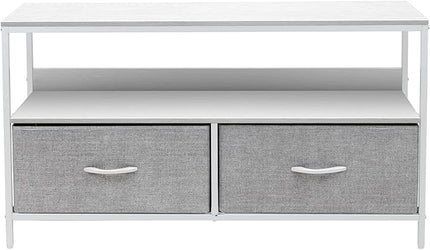 Sorbus TV Stand Dresser with 2 Faux Wood Drawers - Television Riser Chest with Storage - Bedroom, Living Room, Closet, & Dorm Furniture - LeafyLoom