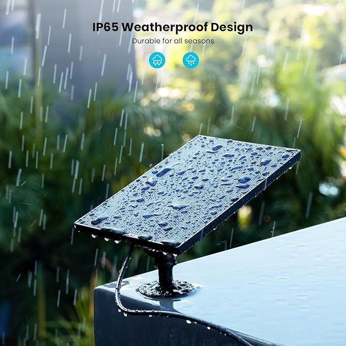 ieGeek Solar Panel for Wireless Outdoor Security Camera, Compatible with DC 5V Rechargeable Battery Powered Surveillance Cam,5V 1A 3W Type C Port, 9.5ft Cable, Adjustable Mounting Bracket(No Camera) ieGeek