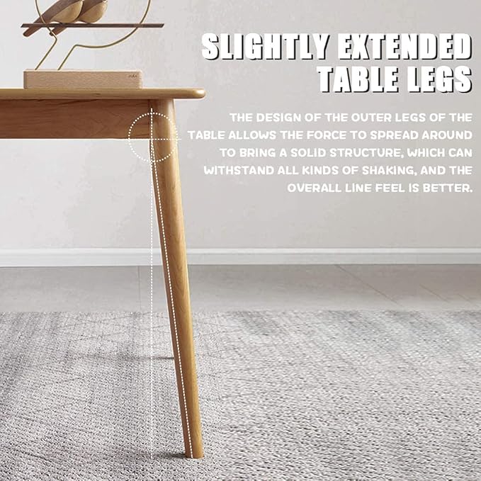 47" Dining Table Kitchen Table Dining Room Table Small Kitchen Table for Small Spaces Table Modern Home Furniture Dinner Table Rectangular (Natural) - LeafyLoom