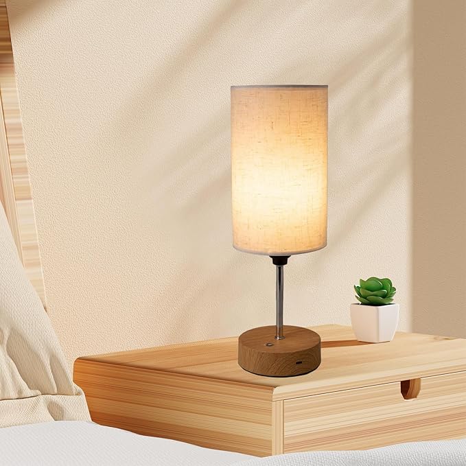 Cordless Lamps Table Lamp Small Light Bedroom Office Desk Battery Operated Rechargeable Dimmable Touch 5000mah Led Portable Outdoor Memory Night Patio Dining Wireless Restaurants Home (Linen) - LeafyLoom