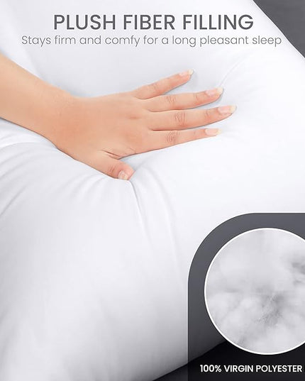 Utopia Bedding Full Body Pillow for Adults (White, 20 x 54 Inch), Long Pillow for Sleeping, Large Pillow Insert for Side Sleepers - LeafyLoom