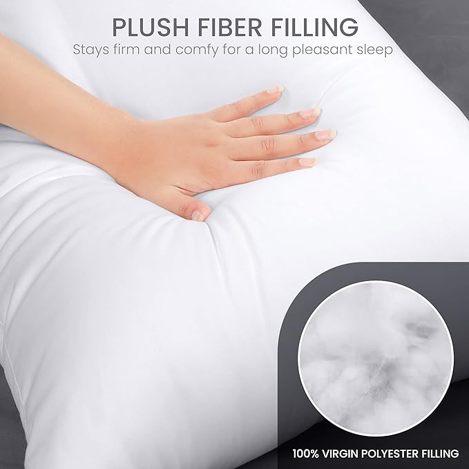 Utopia Bedding Full Body Pillow for Adults (White, 20 x 54 Inch), Long Pillow for Sleeping, Large Pillow Insert for Side Sleepers - LeafyLoom