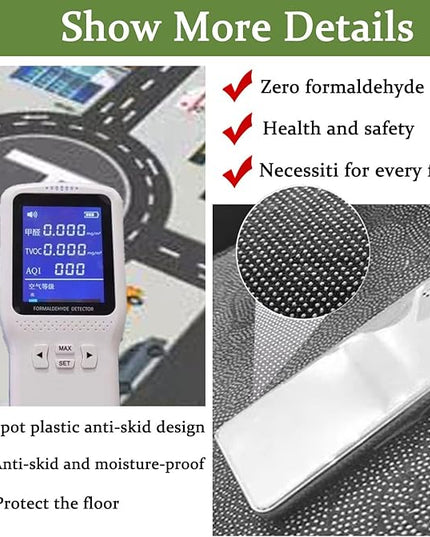 Kids Rug Play Mat Great for Playing with Cars and Toys,Educational Kid Road and Traffic City Life Carpet,Children Baby Fun Throw Rug for Bedroom Play Room,71X106Inch/180X280CM - LeafyLoom