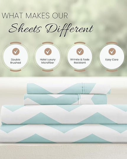 Linen Market 3 Piece Twin Bedding Sheet Set (Turquoise Arrow) - Sleep Better Than Ever with These Ultra-Soft & Cooling Bed Sheets for Your Twin Size Bed - Deep Pocket Fits 16" Mattress - LeafyLoom