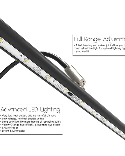 Cocoweb 19" Grand Piano Lamp with Integrated LED Black with Satin Nickel Accents - GPLED19SND - LeafyLoom