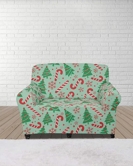 FKELYI Green Christmas Tree Sofa Slipcover Comfortable Sofa Couch Cover with Elastic Bottom Stretch Furniture Protector for Indoor S FKELYI