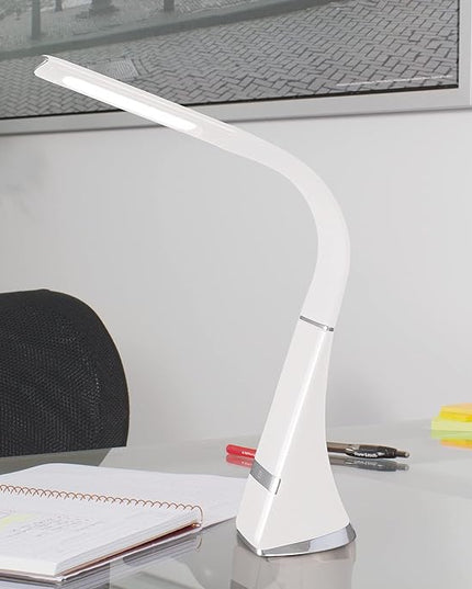 OttLite Recharge LED Desk Lamp with ClearSun LED Technology - Portable, Dimmable & Flexible Gooseneck - Travel-Friendly Task Lamp with Rechargeable Battery - for Home, Reading, Office & College Dorms - LeafyLoom