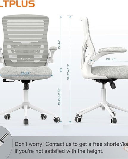 Office Chair, High Back Desk Chair with Adjustable Lumbar Support, Ergonomic Mesh Computer Chair with Premium Cold-Cured Cushion, Height Liftable Swivel Chair for Home Office - LeafyLoom