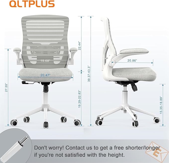 Office Chair, High Back Desk Chair with Adjustable Lumbar Support, Ergonomic Mesh Computer Chair with Premium Cold-Cured Cushion, Height Liftable Swivel Chair for Home Office - LeafyLoom