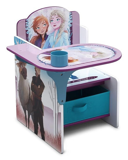 Delta Children Chair Desk with Storage Bin, Disney Frozen II Cup Holders|Arm Rest, Engineered Wood - LeafyLoom