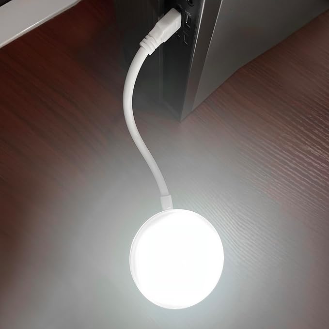 USB Night Light with 3 Color Mode, Arbitrary Brightness Control Small lamp, Portable 360° Flexible Gooseneck for Reading, Makeup, Fill Light, Travel, Outdoor, Power Failure Emergency. - LeafyLoom