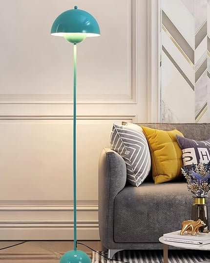 COSYLUX Modern Floor Lamp for Living Room, Industrial Tall Standing Lamp for Bedroom, Metal Shade Reflecting Light reading Floor Lamp for Office, Nursery Room, Corner(Turquoise green) - LeafyLoom