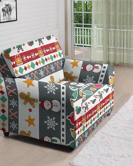 FKELYI Christmas Sofa Furniture Protector for Indoor Easy Going Stretch Sofa Slipcover Non-Slip Sofa Slicpovers Washable Sofa Couch Cover S FKELYI