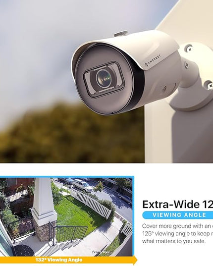 Amcrest 4K (8MP) IP POE Camera, UltraHD Outdoor Bullet, 3840x2160, 98ft NightVision, 125° FOV, IP67, MicroSD (256GB), Human & Vehicle Detection, Tripwire & Intrusion, (IP8M-2496EW-AI-V3) Amcrest
