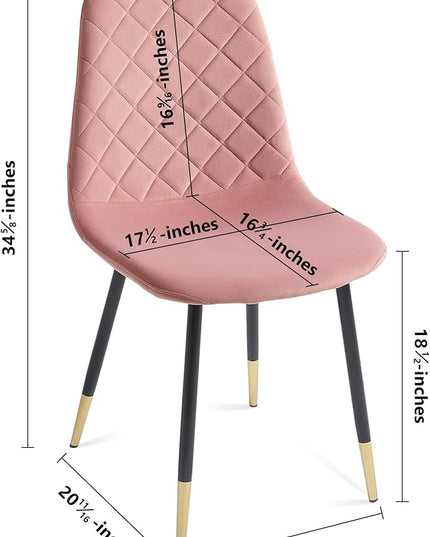 NicBex Haerin-SD-00334-LWJ Dining Chairs, 20.9"x17.5"x34.7", Pink - LeafyLoom