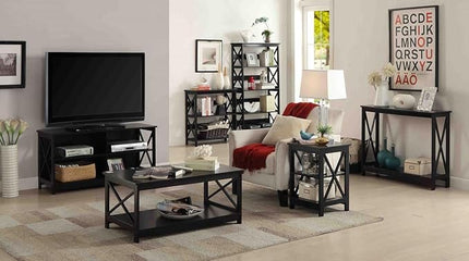 Convenience Concepts Oxford 5 Tier Corner Bookcase, Black - LeafyLoom
