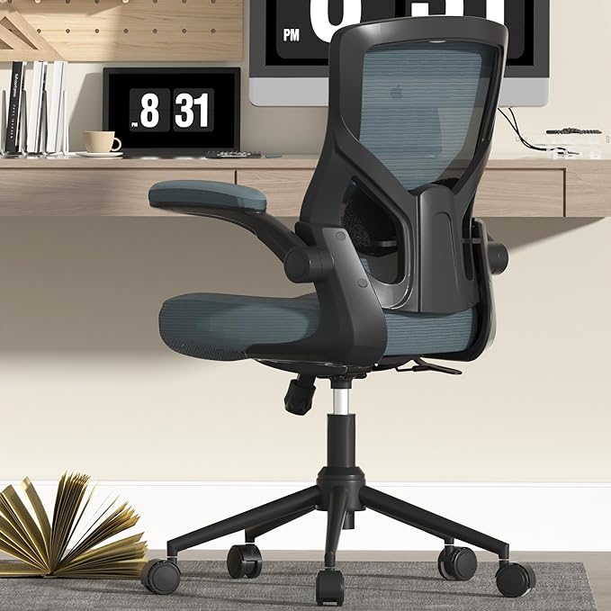 Office Chair, High Back Desk Chair Adjustable Height and Ergonomic Design Home Office Computer Chair Executive Lumbar Support Padded Flip-up Armrest Swivel Task Chair - LeafyLoom