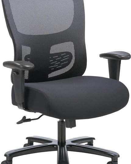 HON Sadie Big and Tall Office Chair, Ergonomic Office Chair with Mesh Back, Lumbar Support, Home Office Desk Chairs, 400 lb Max, Black - LeafyLoom