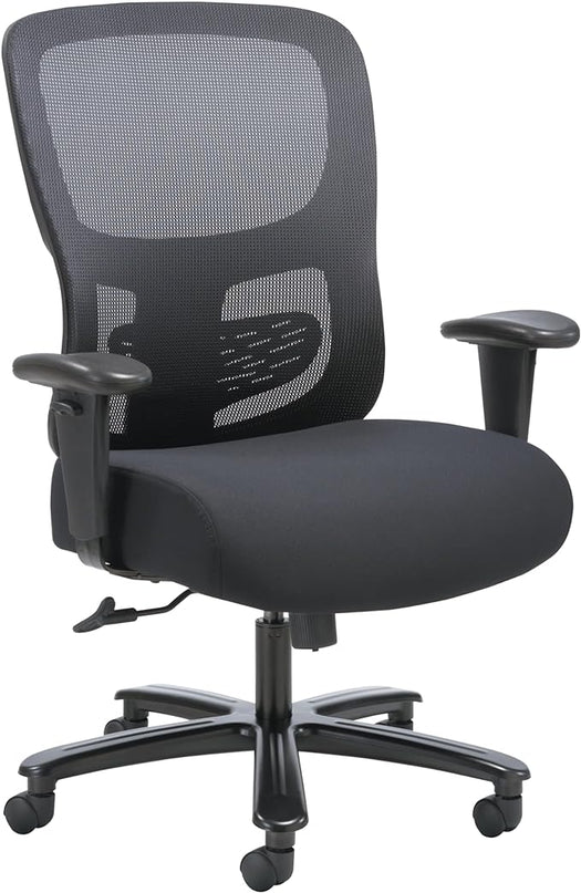 HON Sadie Big and Tall Office Chair, Ergonomic Office Chair with Mesh Back, Lumbar Support, Home Office Desk Chairs, 400 lb Max, Black - LeafyLoom