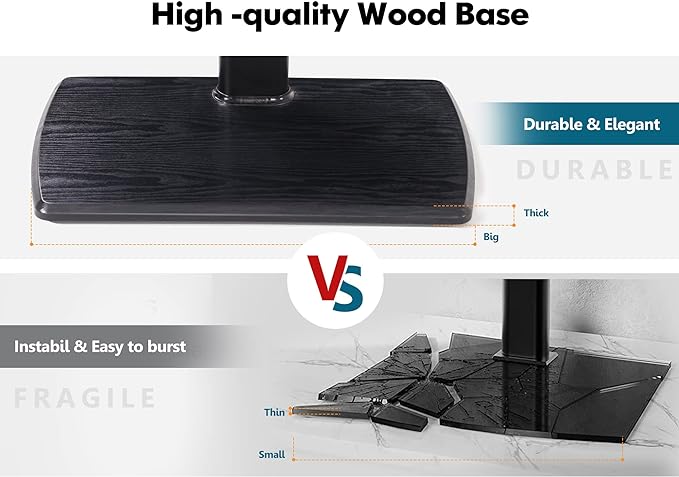 FITUEYES Swivel Floor TV Stand for 32 to 70 Inch TVs Tall Universal TV Stand Mount with Sturdy Wood Base, Space Saving for Corner Bedroom - LeafyLoom