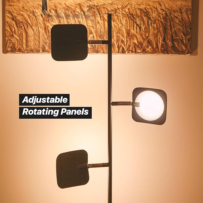Brightech Tree Floor Lamp for Living Rooms & Offices, Dimmable Standing Lamp for Bedroom Reading, LED Spotlight Floor Lamp, Tall Lamp with Adjustable Panels for Minimal Space Use - Bronze - LeafyLoom