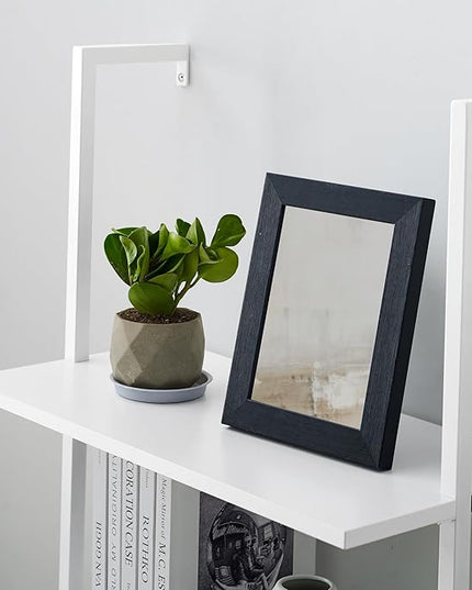5-Shelf Wood Modern Bookshelf, Open Wall Ladder Bookcase Plant Shelf Vintage Kitchen Shelves Storage, Farmhouse Heavy Duty Display Shelf Wide Modern Open Book Case (White-1) - LeafyLoom