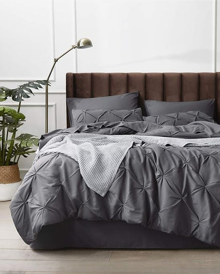 Bedsure Full Size Comforter Sets - Bedding Sets Full 7 Pieces, Bed in a Bag Dark Grey Bed Sets with Comforter, Sheets, Pillowcases & Shams, Adult & Kids Bedding - LeafyLoom