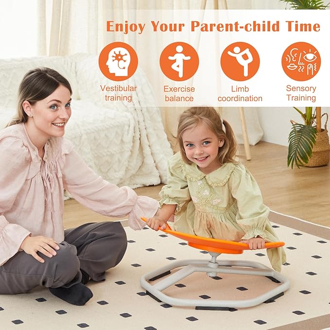Kids Spinning Chair Sensory Swivel Chair Elephant Sit and Spin Chair Toys Autism ADHD Swivel Chair Spinning Seat for Ages 3-12 Promote Balance Physical Coordination Sensory Room Items - LeafyLoom