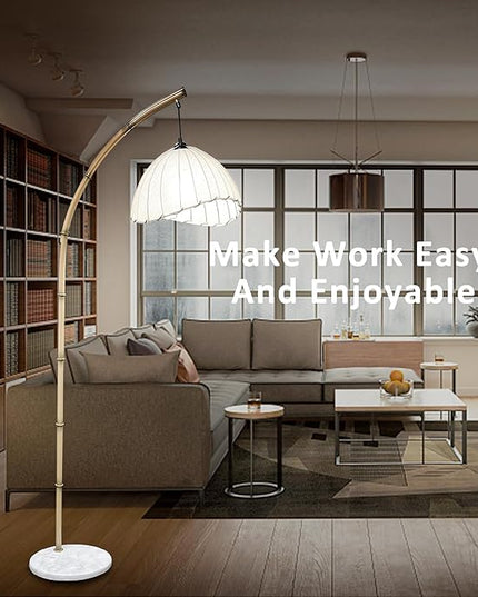 Bamboo Floor lamp, Unique Bohemian Hanging arc Floor lamp, Antique Vine Style, Restaurant Vertical lamp, Marble Base Farmhouse Study Living Room Corner lighting - LeafyLoom