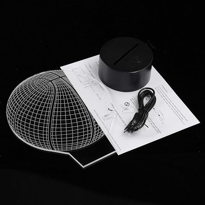 Basketball 3D Illusion Lamp, LED Night Lights for Kids Birthday Gift 7 Color Changing Touch Switch Xmas Decoration Nightlight Children Room Bedroom Decorations Toys for Sports Theme Fans - LeafyLoom