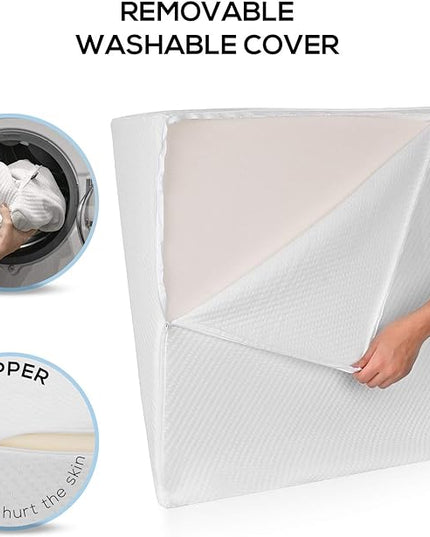 Ebung Body Positioner - Premium Memory Foam Wedge Pillow for Sleeping, Sitting, Snoring, Heartburn Relief, Pregnancy, TV, Reading, Backrest, Leg Rest - LeafyLoom
