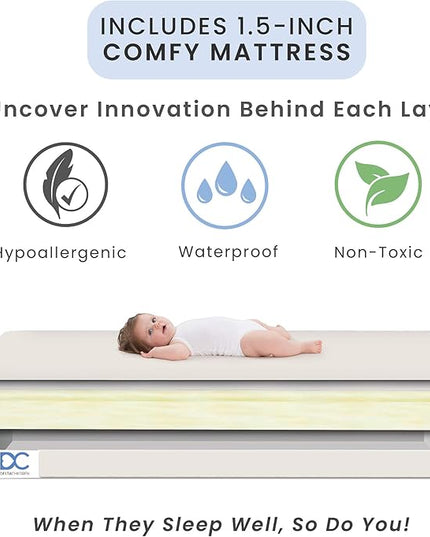Delta Children Emery Mini Convertible Baby Crib with 2.75-inch Mattress, Dark Chocolate - LeafyLoom