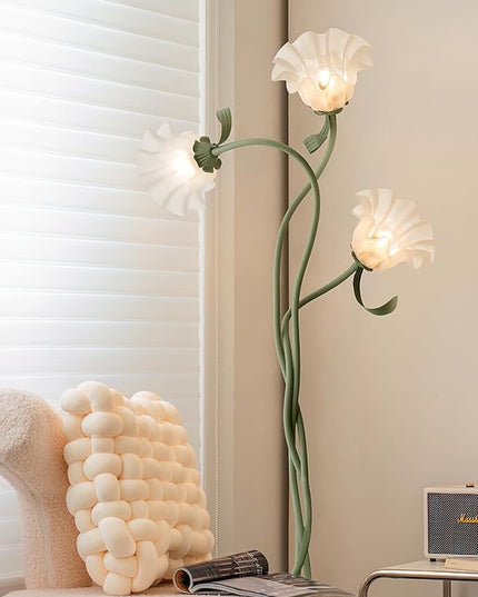 Lily Floor Lamp Vertical 3 heads Flowers Lily Floor Lamp Creative Lily of The Valley Floor Lamp Living Room Sofa Side Bedroom Bedside Floor Lamp - LeafyLoom