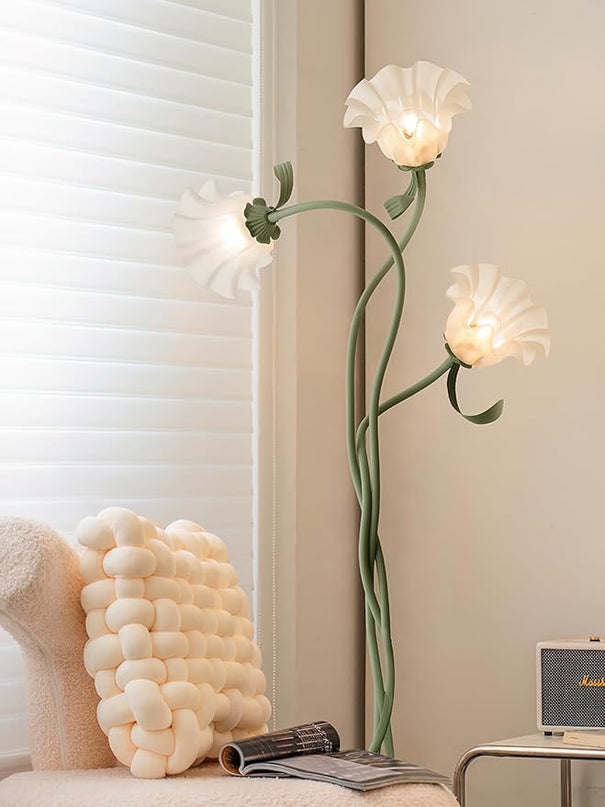 Lily Floor Lamp Vertical 3 heads Flowers Lily Floor Lamp Creative Lily of The Valley Floor Lamp Living Room Sofa Side Bedroom Bedside Floor Lamp - LeafyLoom