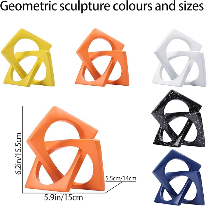 DOVDOV Geometric cube blue knot decorations, geometric sculptures, modern home decorations for home decor accents, dining tables, bookcases, consoles, entryway tabletop centrepieces - LeafyLoom