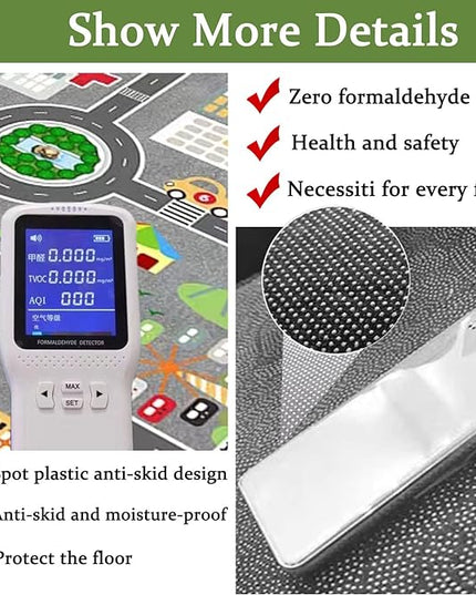 Kids Rug Play Mat Great for Playing with Cars and Toys,Educational Kid Road and Traffic City Life Carpet,Children Baby Fun Throw Rug for Bedroom Play Room,79X118Inch/200X300CM - LeafyLoom