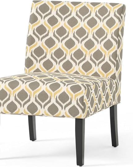 Christopher Knight Home Kassi Fabric Dining Chair, Yellow / Gray - LeafyLoom