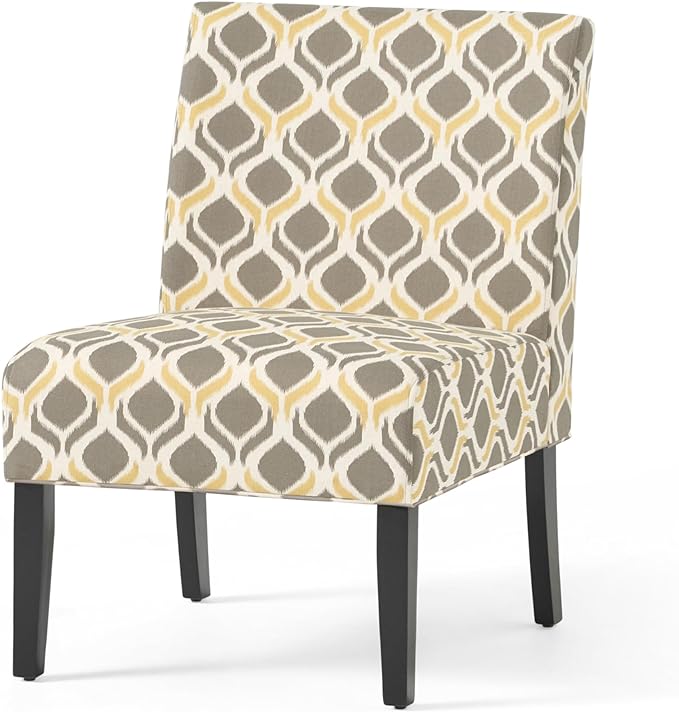 Christopher Knight Home Kassi Fabric Dining Chair, Yellow / Gray - LeafyLoom