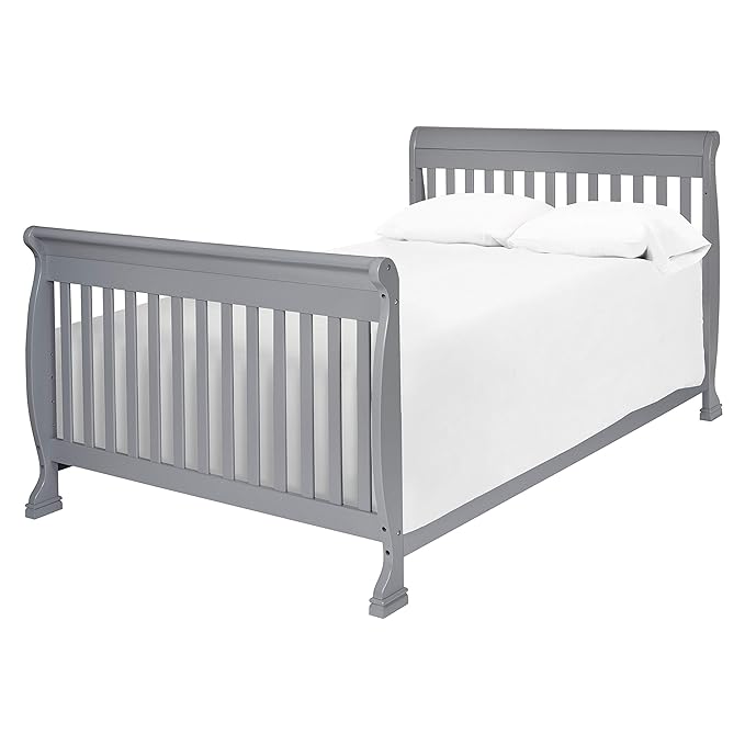 DaVinci Kalani 4-in-1 Convertible Crib in Grey, Greenguard Gold Certified - LeafyLoom