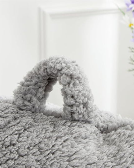 Aimuan Reading Pillow Bed Rest Wedge Large Adult Backrest Pillow with Arms Back Support for Sitting Up in Bed Cushion Incline Rest Sleeping Snoring Pillow,Sherpa Grey Large - LeafyLoom