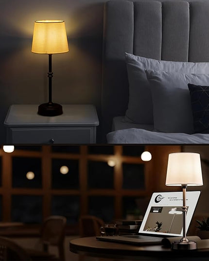O’Bright Seraph - Cordless LED Table Lamp with Dimmer, Built-in Rechargeable Battery, 3-Level Brightness, Patio Table Lamp, Bedside Night Lamp, Ambient Light for Restaurant, Brushed Nickel - LeafyLoom