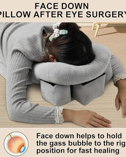Breathe Easy Face Down Pillow, Height Adjustable Face Down Pillow for Sleeping, Face Down Pillow After Eye Surgery, Prone Pillow, Retinal Vitrectomy Recovery Equipment, Home Massage Pillow - LeafyLoom