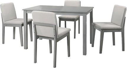 NicBex Dining Table Set for 4 Kitchen Table Set 5Pc Dining Room Set Dining Table 4 Chairs Fabric Chair Seat Kitchen Breakfast Dining Room Furniture for Living Room, Gray+Beige - LeafyLoom